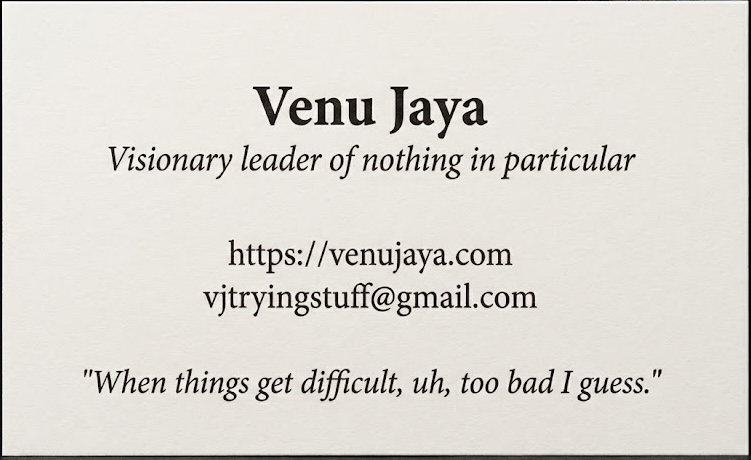 Venu Jaya Business Card