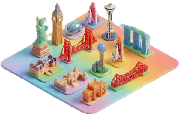 Cartoon map of places lived